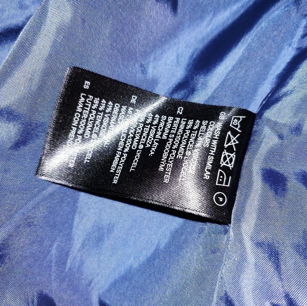 - H&M Faux Wrap Dress Navy Blue 6 - Picture 4 of 5
